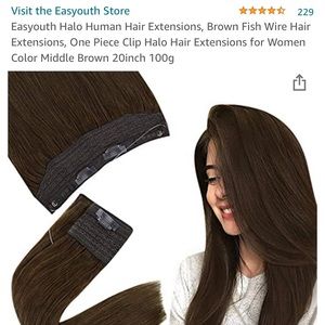 Halo hair extensions 20 inch middle brown
